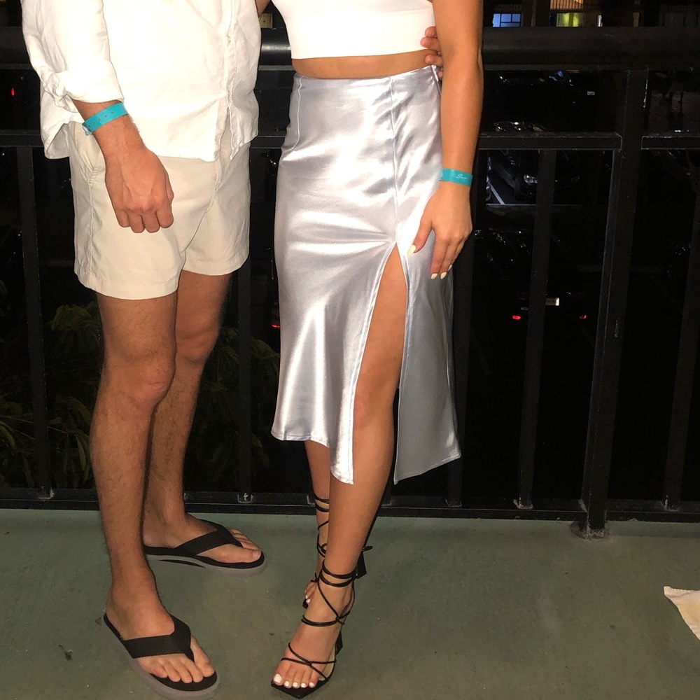 Princess Polly | Light Blue Satin Skirt